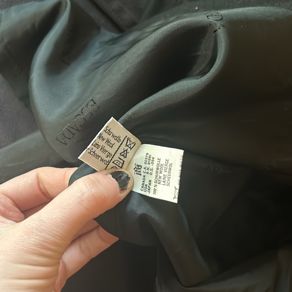 Eacada vintage wool black pleated midi pencil skirt. Sz36 - Picture 6 of 10